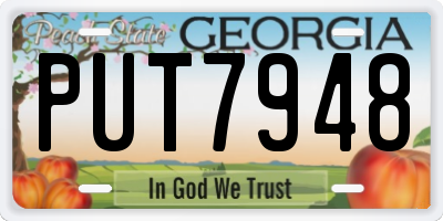 GA license plate PUT7948