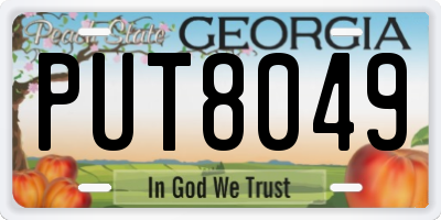 GA license plate PUT8049