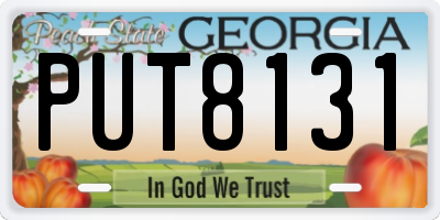 GA license plate PUT8131