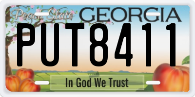 GA license plate PUT8411