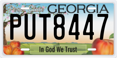 GA license plate PUT8447