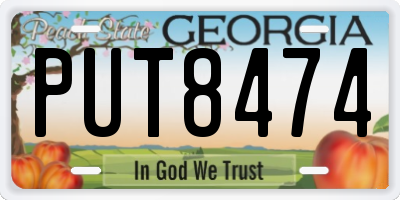 GA license plate PUT8474