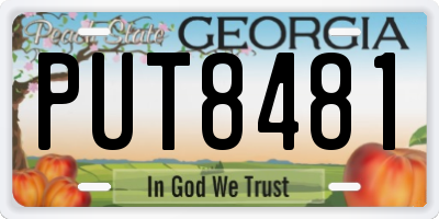 GA license plate PUT8481