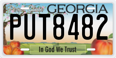 GA license plate PUT8482