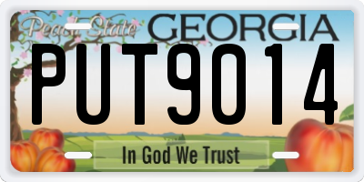 GA license plate PUT9014
