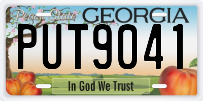 GA license plate PUT9041