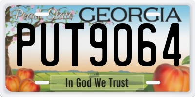 GA license plate PUT9064