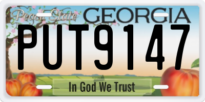 GA license plate PUT9147