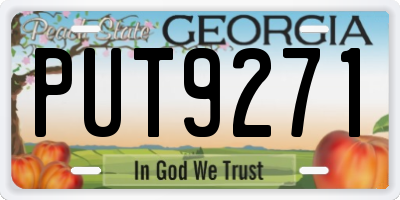 GA license plate PUT9271