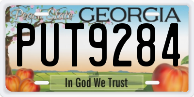 GA license plate PUT9284