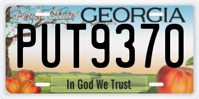GA license plate PUT9370
