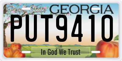 GA license plate PUT9410