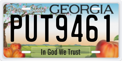 GA license plate PUT9461