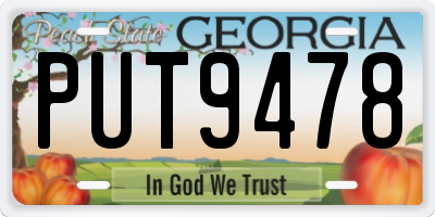 GA license plate PUT9478