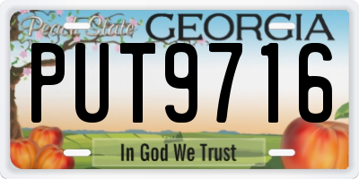 GA license plate PUT9716
