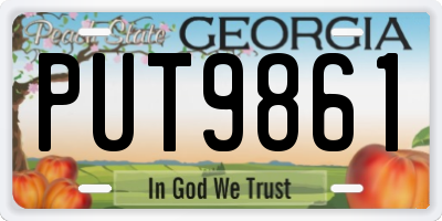 GA license plate PUT9861