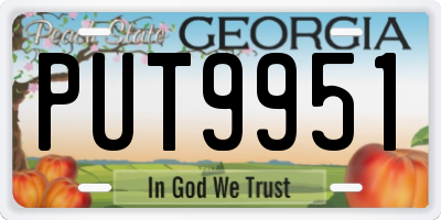 GA license plate PUT9951