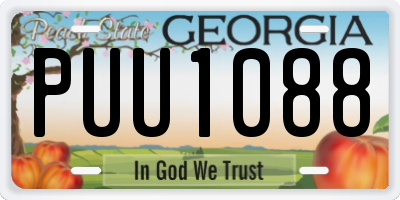 GA license plate PUU1088