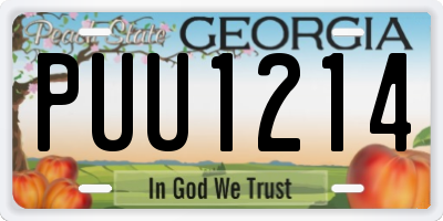 GA license plate PUU1214