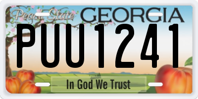 GA license plate PUU1241