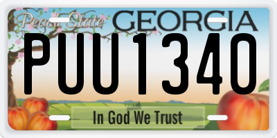 GA license plate PUU1340