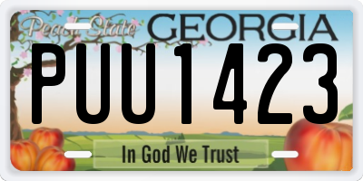 GA license plate PUU1423