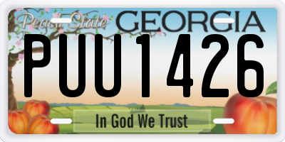 GA license plate PUU1426