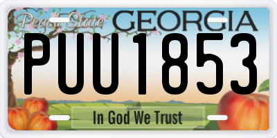GA license plate PUU1853