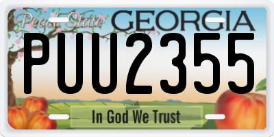 GA license plate PUU2355