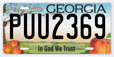GA license plate PUU2369