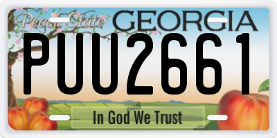 GA license plate PUU2661