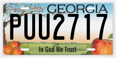 GA license plate PUU2717