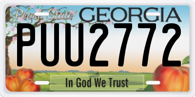 GA license plate PUU2772