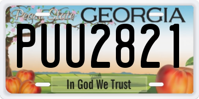 GA license plate PUU2821