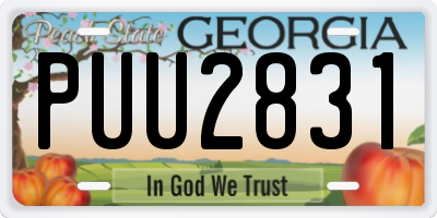 GA license plate PUU2831