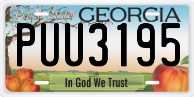 GA license plate PUU3195