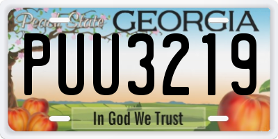 GA license plate PUU3219