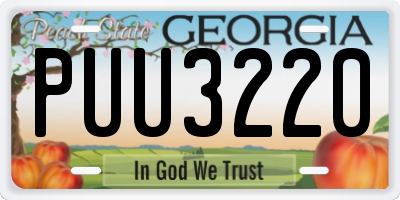 GA license plate PUU3220