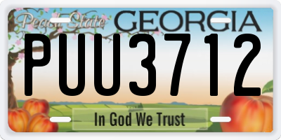 GA license plate PUU3712