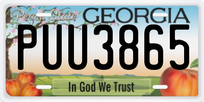 GA license plate PUU3865