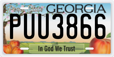 GA license plate PUU3866