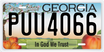 GA license plate PUU4066