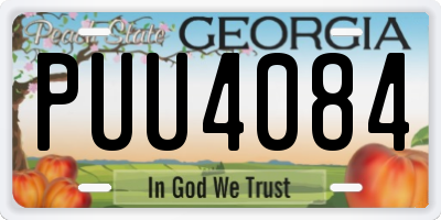GA license plate PUU4084