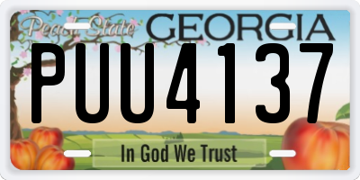 GA license plate PUU4137