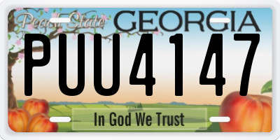GA license plate PUU4147