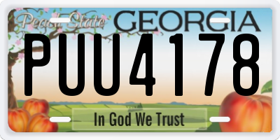 GA license plate PUU4178