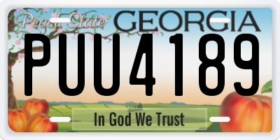 GA license plate PUU4189