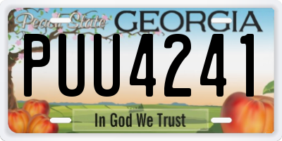 GA license plate PUU4241