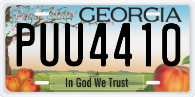 GA license plate PUU4410