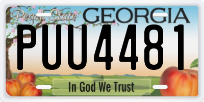 GA license plate PUU4481